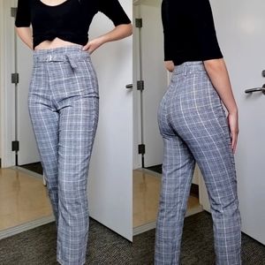 GREY PLAID PANTS